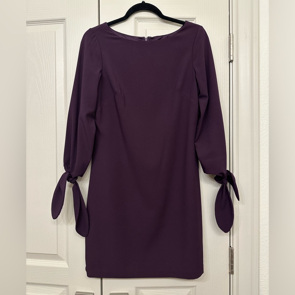 Vince Camuto Plum Tie Sleeve Dress, Size 4